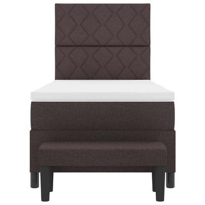 Letto a molle con materasso Marrone Scuro 100 x 200 cm Tessuto