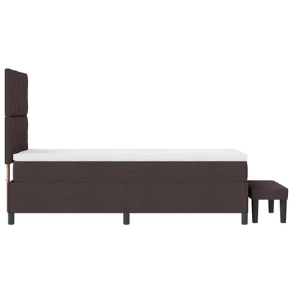 Letto a molle con materasso Marrone Scuro 100 x 200 cm Tessuto