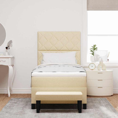 Letto a molle con materasso Crema 100 x 200 cm Tessuto