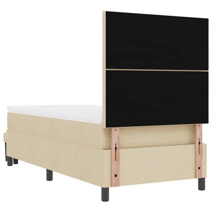 Letto a molle con testiera Crema 100 x 200 cm Tessuto | homemem39