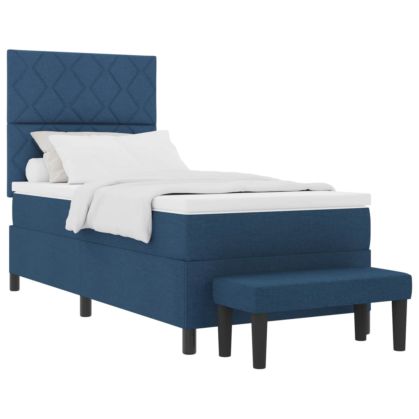Letto a molle con testiera Blu 100 x 200 cm Tessuto | homemem39