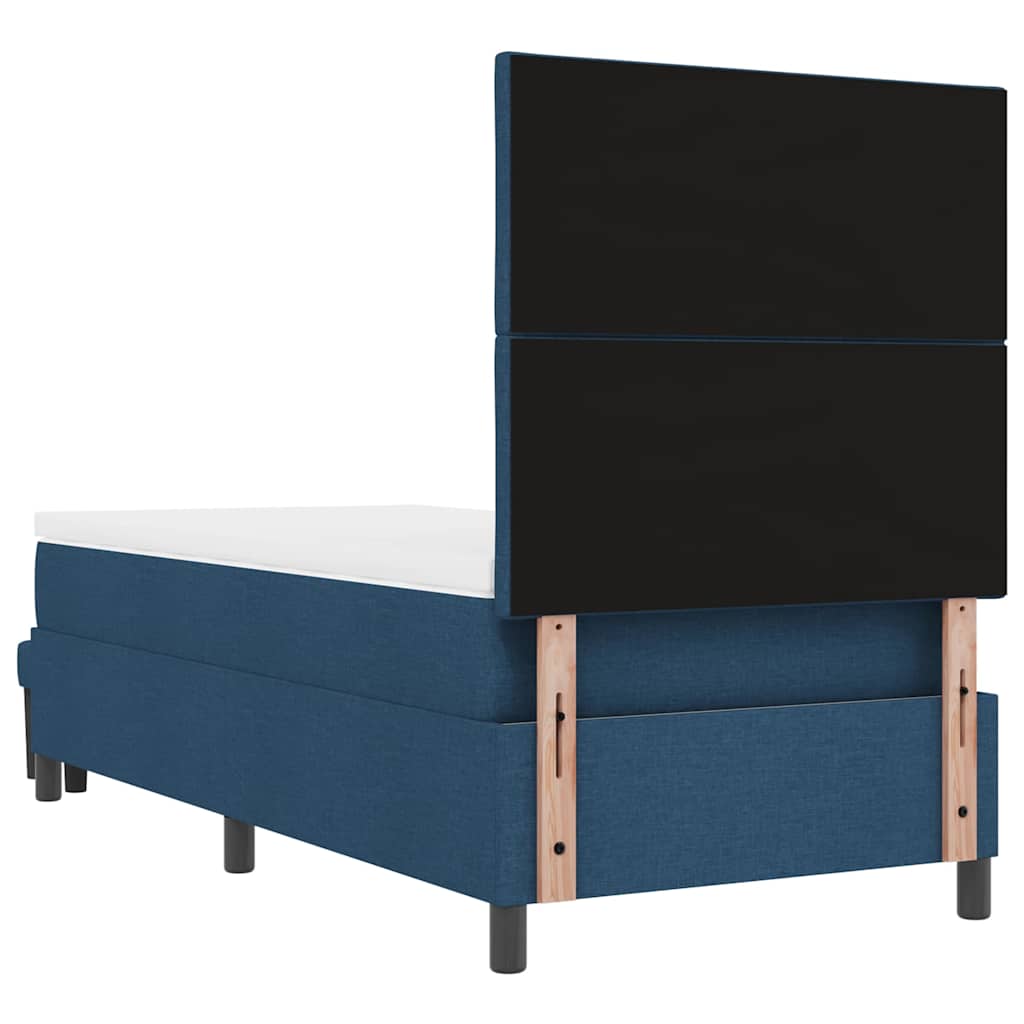 Letto a molle con testiera Blu 100 x 200 cm Tessuto | homemem39