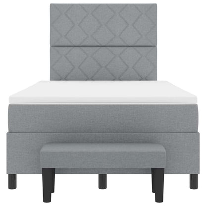 Letto a molle con testiera Grigio chiaro 120 x 190 cm Tessuto | homemem39