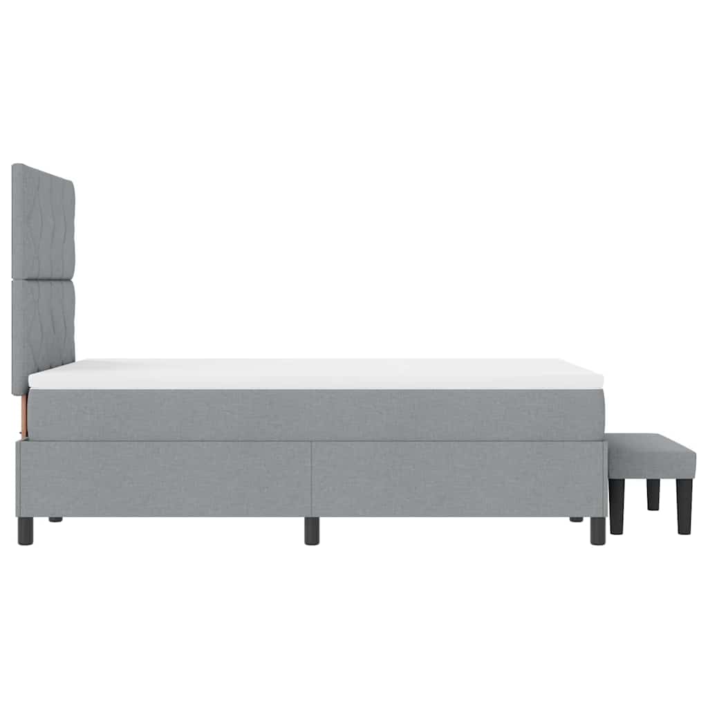 Letto a molle con testiera Grigio chiaro 120 x 190 cm Tessuto | homemem39