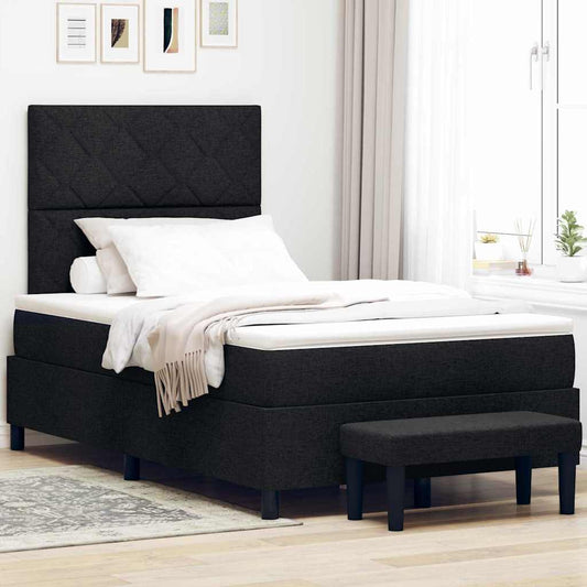 Letto a molle con testiera Nero 120 x 190 cm Tessuto | homemem39