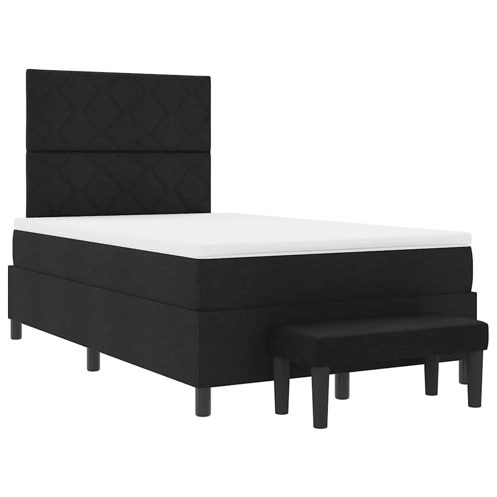 Letto a molle con testiera Nero 120 x 190 cm Tessuto | homemem39