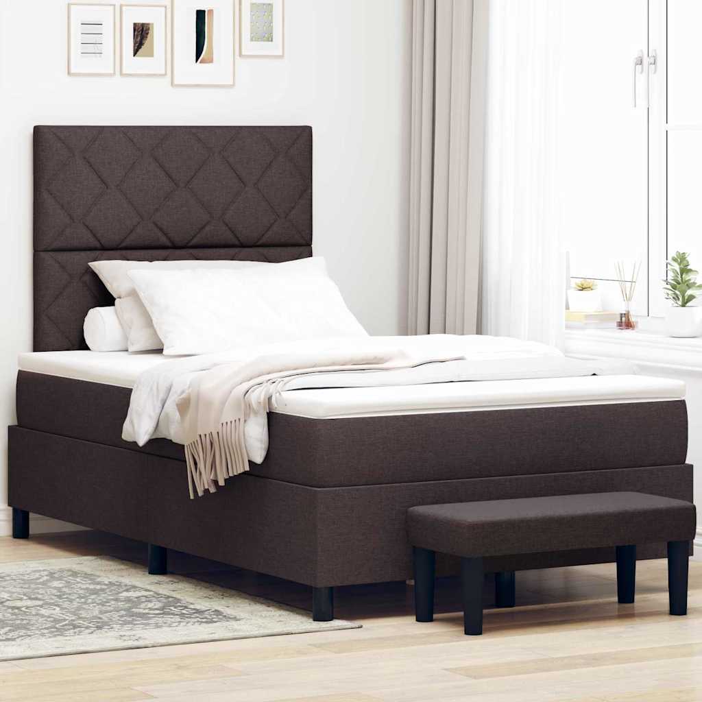 Letto a molle con testiera Marrone Scuro 120 x 190 cm Tessuto | homemem39