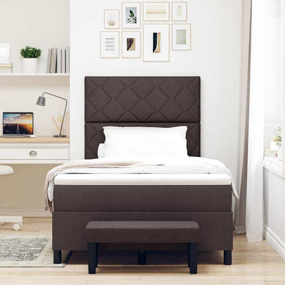 Letto a molle con testiera Marrone Scuro 120 x 190 cm Tessuto | homemem39