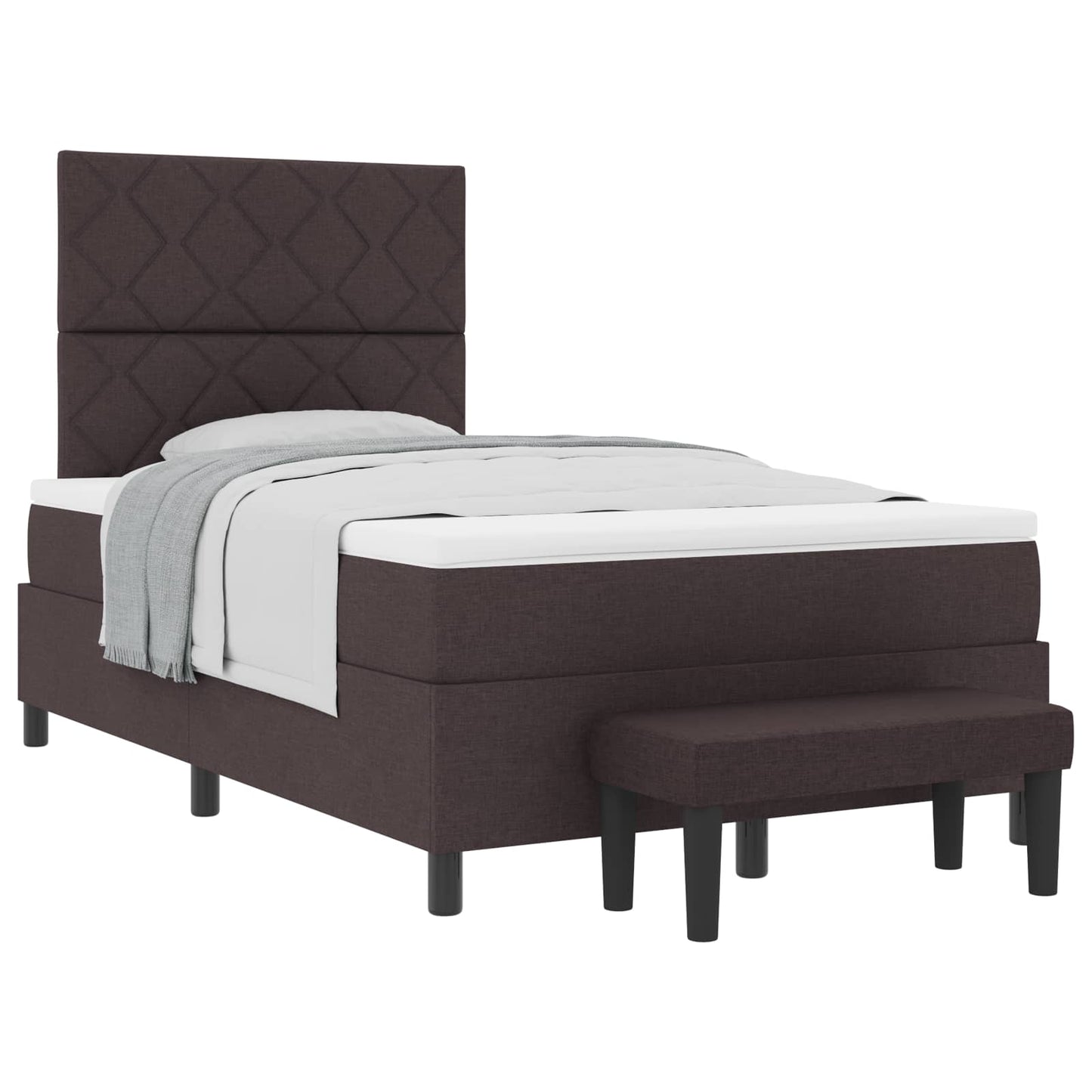 Letto a molle con testiera Marrone Scuro 120 x 190 cm Tessuto | homemem39