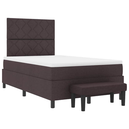Letto a molle con testiera Marrone Scuro 120 x 190 cm Tessuto | homemem39