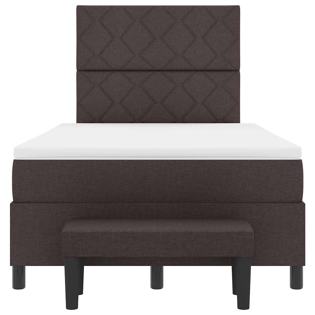Letto a molle con testiera Marrone Scuro 120 x 190 cm Tessuto | homemem39