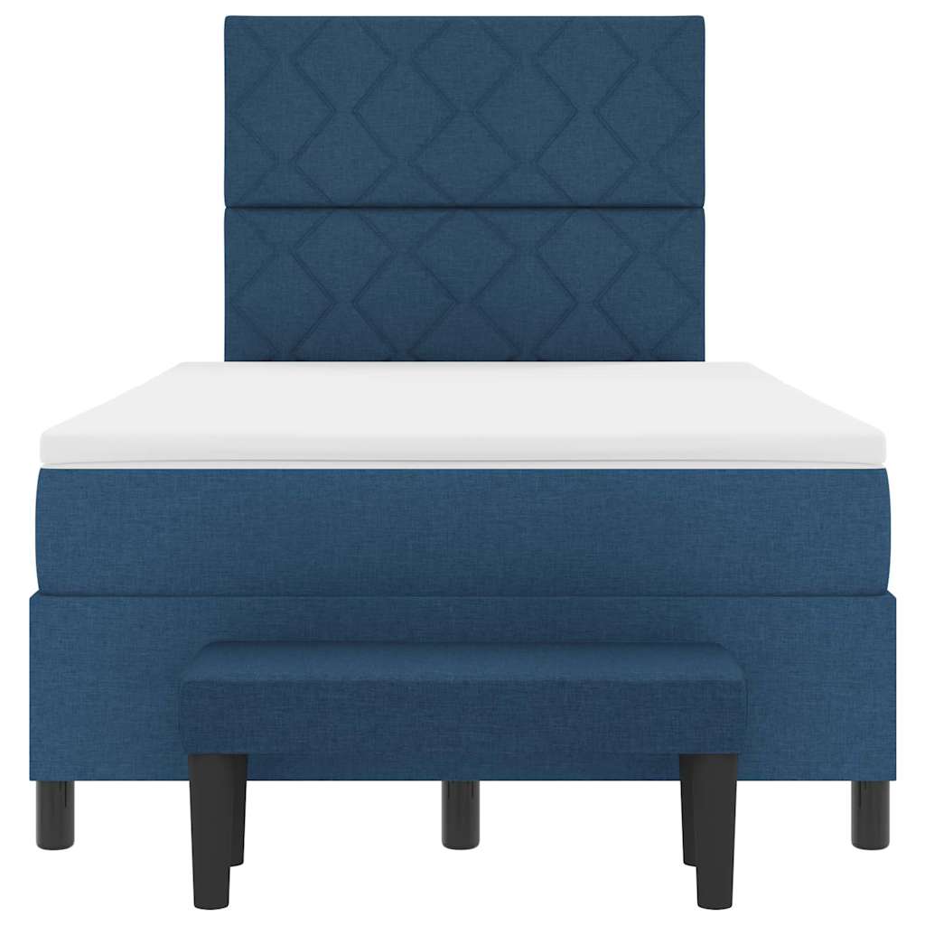 Letto a molle con cuscino con testiera Blu 120 x 190 cm Tessuto | homemem39