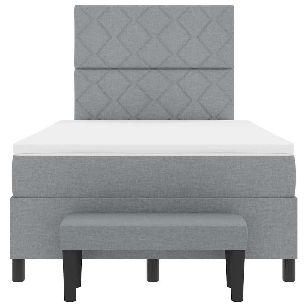 Letto a molle con testiera Grigio chiaro 120 x 200 cm Tessuto | homemem39