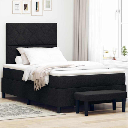 Letto a molle con testiera Nero 120 x 200 cm Tessuto | homemem39