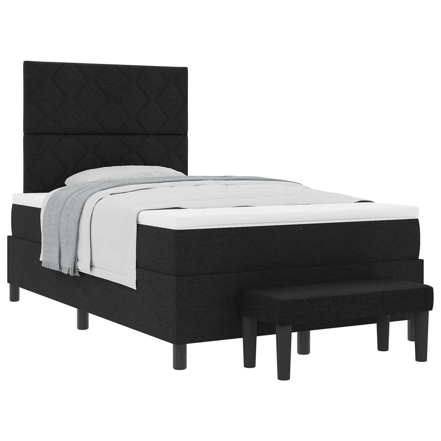 Letto a molle con testiera Nero 120 x 200 cm Tessuto | homemem39
