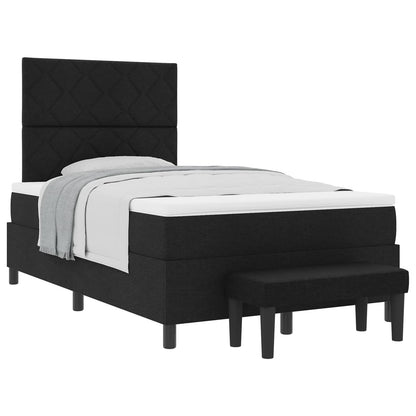 Letto a molle con testiera Nero 120 x 200 cm Tessuto | homemem39