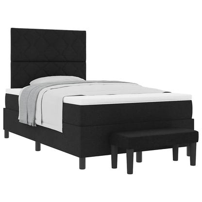 Letto a molle Nero 120 x 200 cm Tessuto & Legno multistrato - homemem39