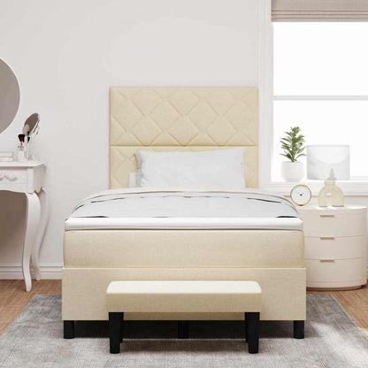 Letto a molle con testiera Crema 120 x 200 cm Tessuto | homemem39