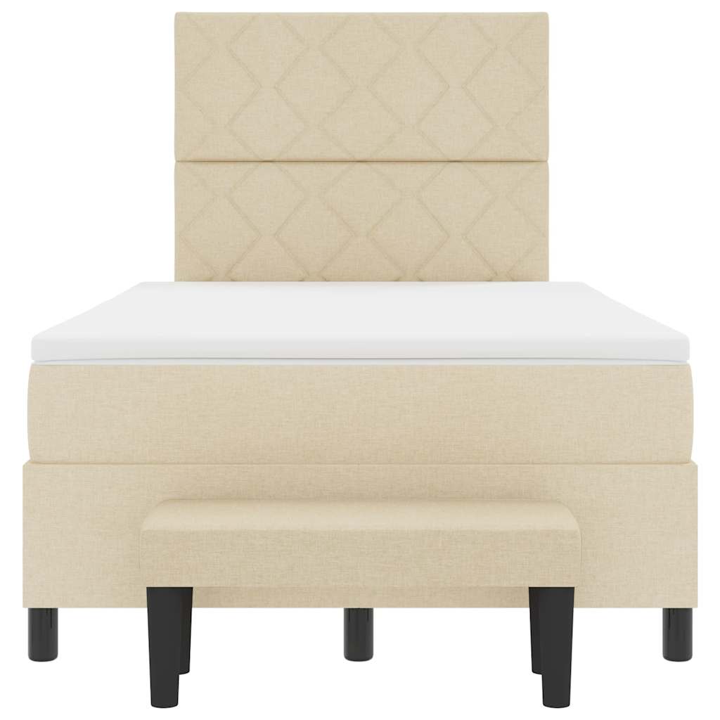 Letto a molle con testiera Crema 120 x 200 cm Tessuto | homemem39