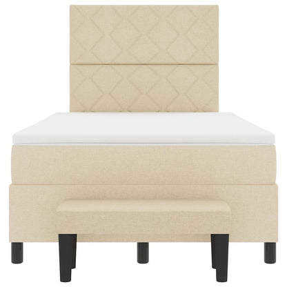 Letto a molle con testiera Crema 120 x 200 cm Tessuto | homemem39