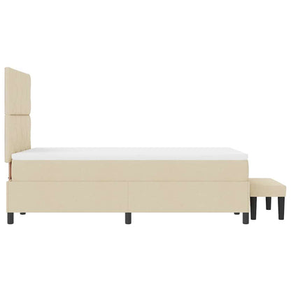 Letto a molle con testiera Crema 120 x 200 cm Tessuto | homemem39