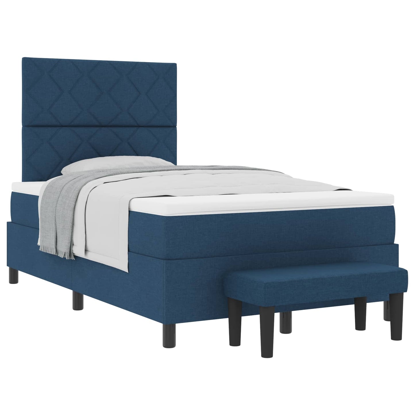 Letto a molle con testiera Blu 120 x 200 cm Tessuto | homemem39