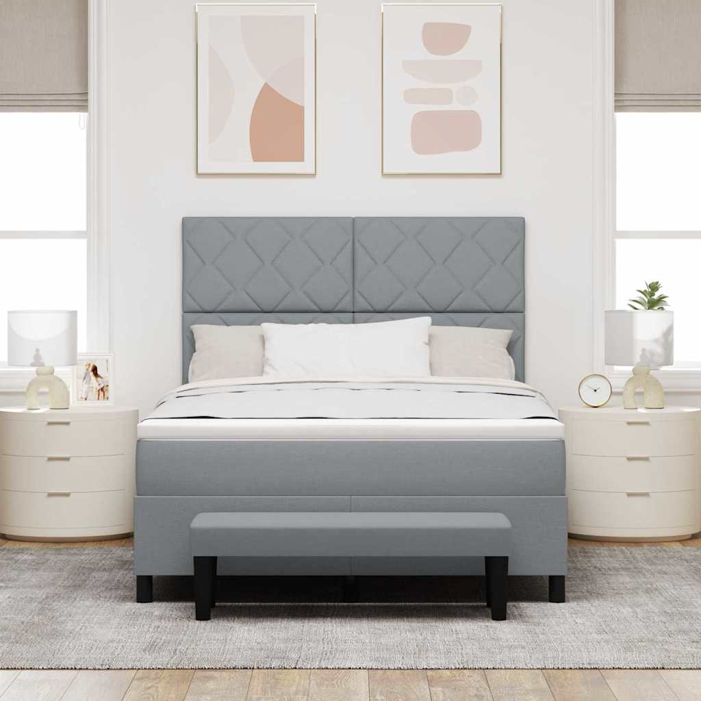 Letto a molle con materasso Grigio chiaro 140 x 190 cm