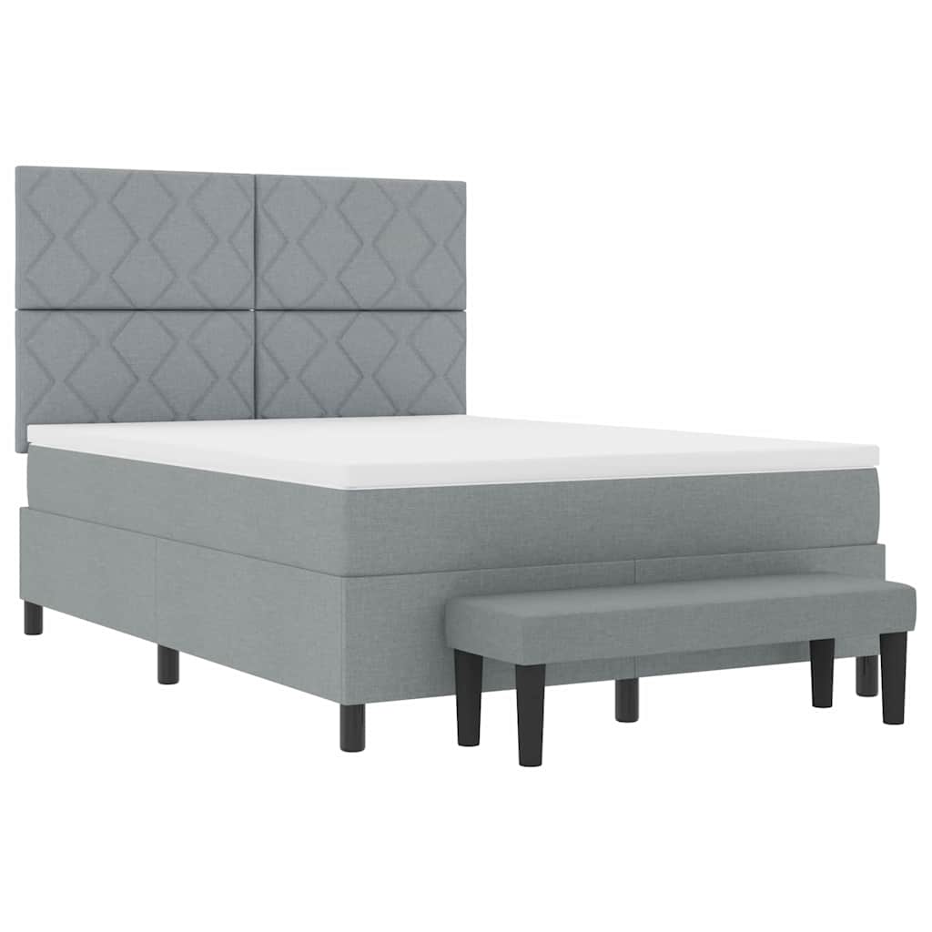 Letto a molle con materasso Grigio chiaro 140 x 190 cm