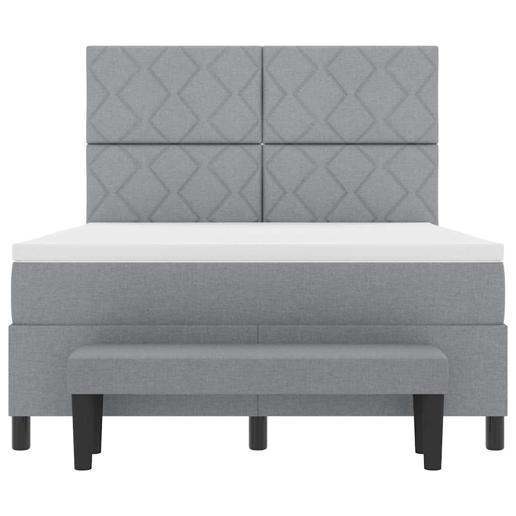 Letto a molle con materasso Grigio chiaro 140 x 190 cm