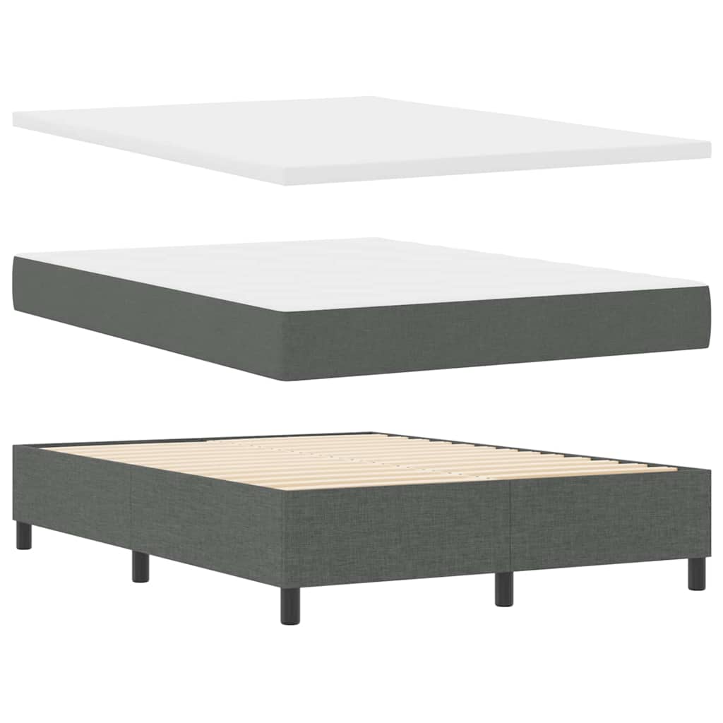 Letto a molle con testiera Grigio scuro 140 x 190 cm Tessuto | homemem39