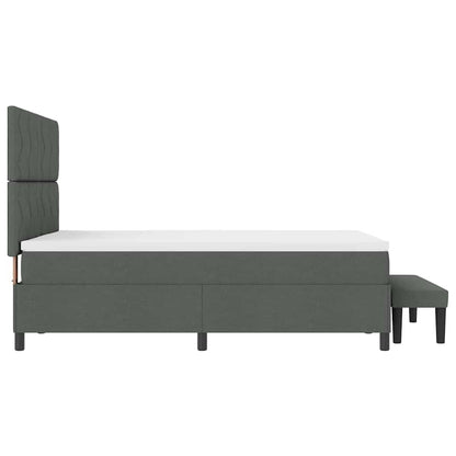Letto a molle con testiera Grigio scuro 140 x 190 cm Tessuto | homemem39
