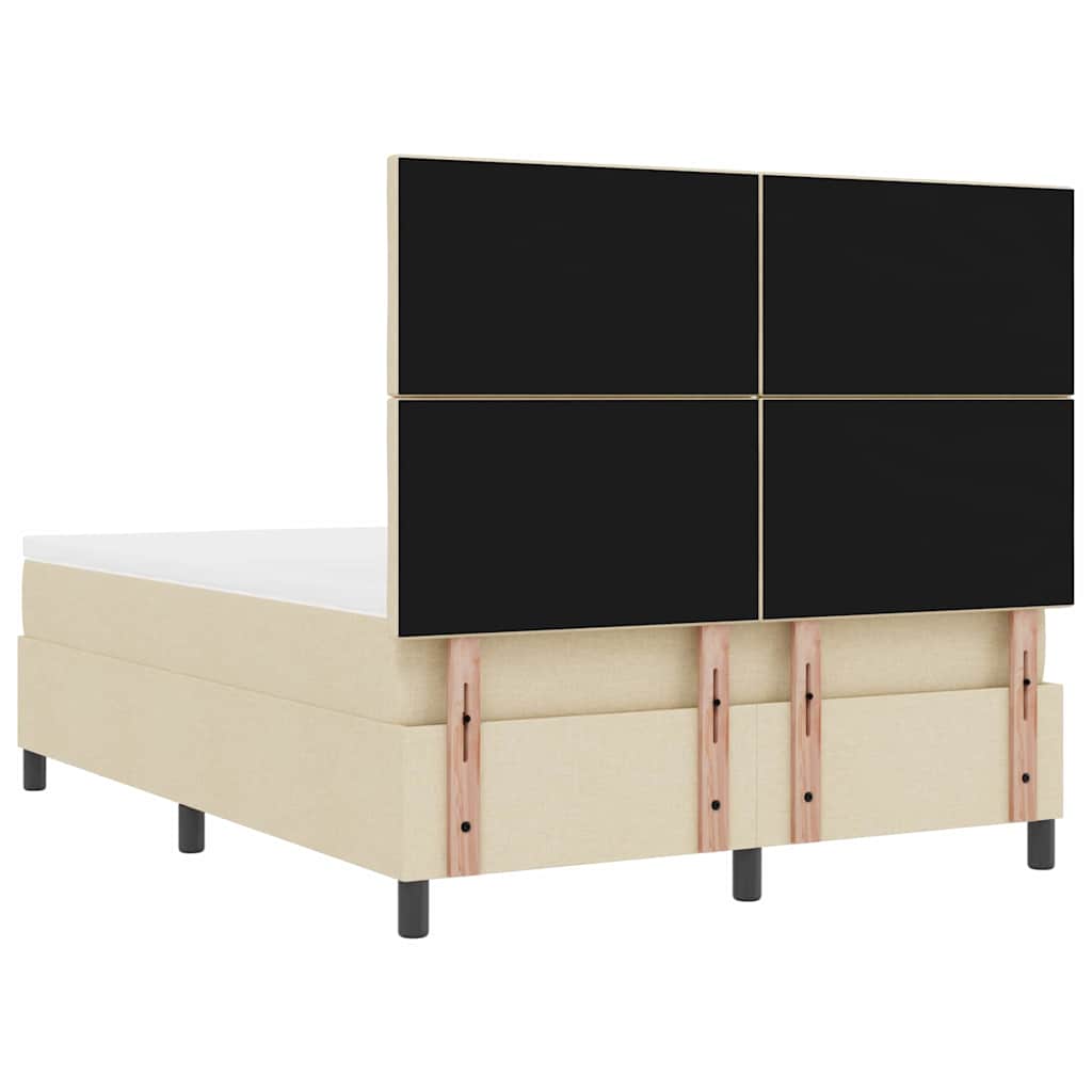 Letto a molle con testiera Crema 140 x 190 cm Tessuto | homemem39