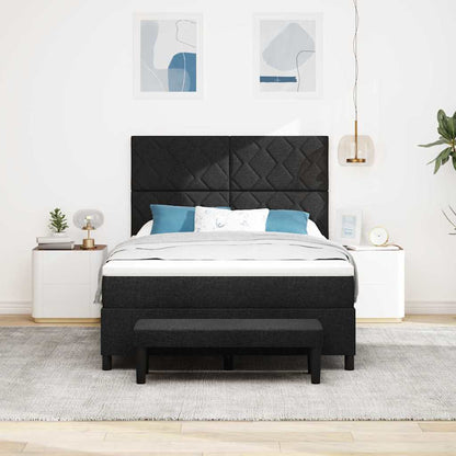 Letto a molle con testiera Nero 140 x 200 cm Tessuto