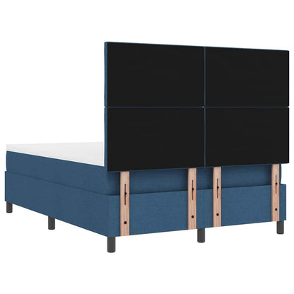 Letto a molle con testiera Blu 140 x 200 cm Tessuto | homemem39