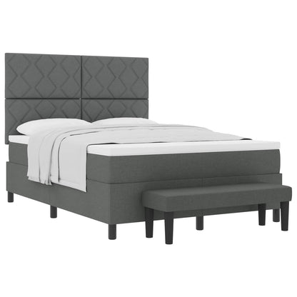 Letto a molle con testiera Grigio scuro 160 x 200 cm Tessuto | homemem39
