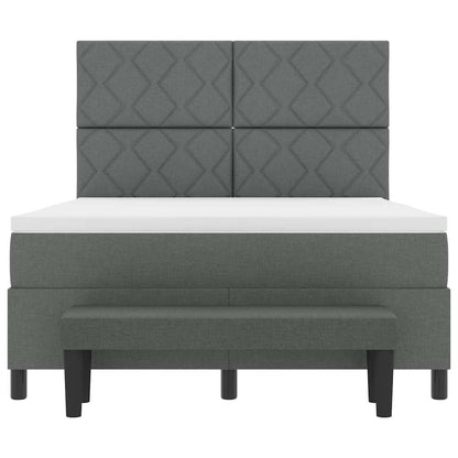 Letto a molle con testiera Grigio scuro 160 x 200 cm Tessuto | homemem39
