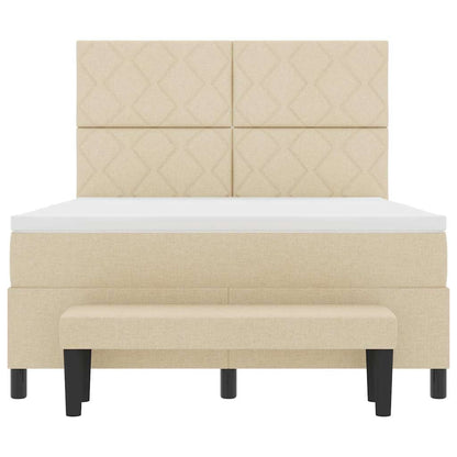 Letto a molle con testiera Crema 160 x 200 cm Tessuto | homemem39