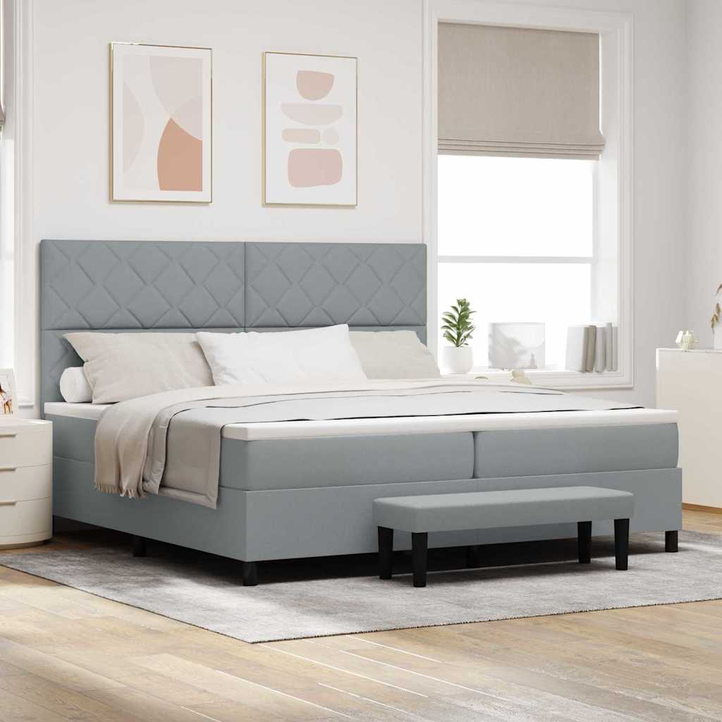 Letto a molle con materasso Grigio chiaro 200 x 200 cm - homemem39