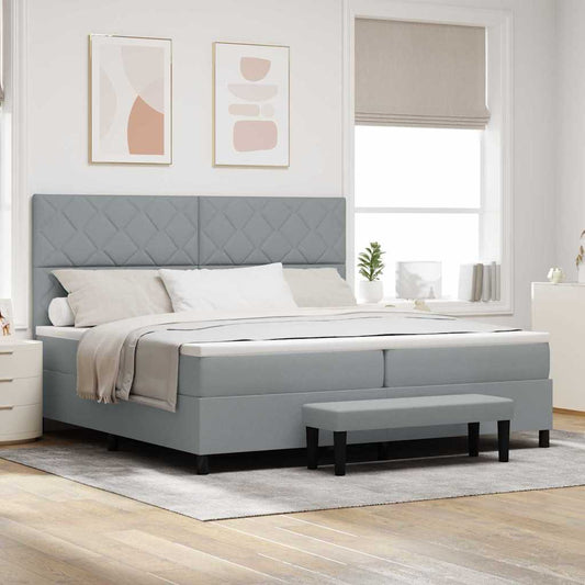 Letto a molle con materasso Grigio chiaro 200 x 200 cm - homemem39