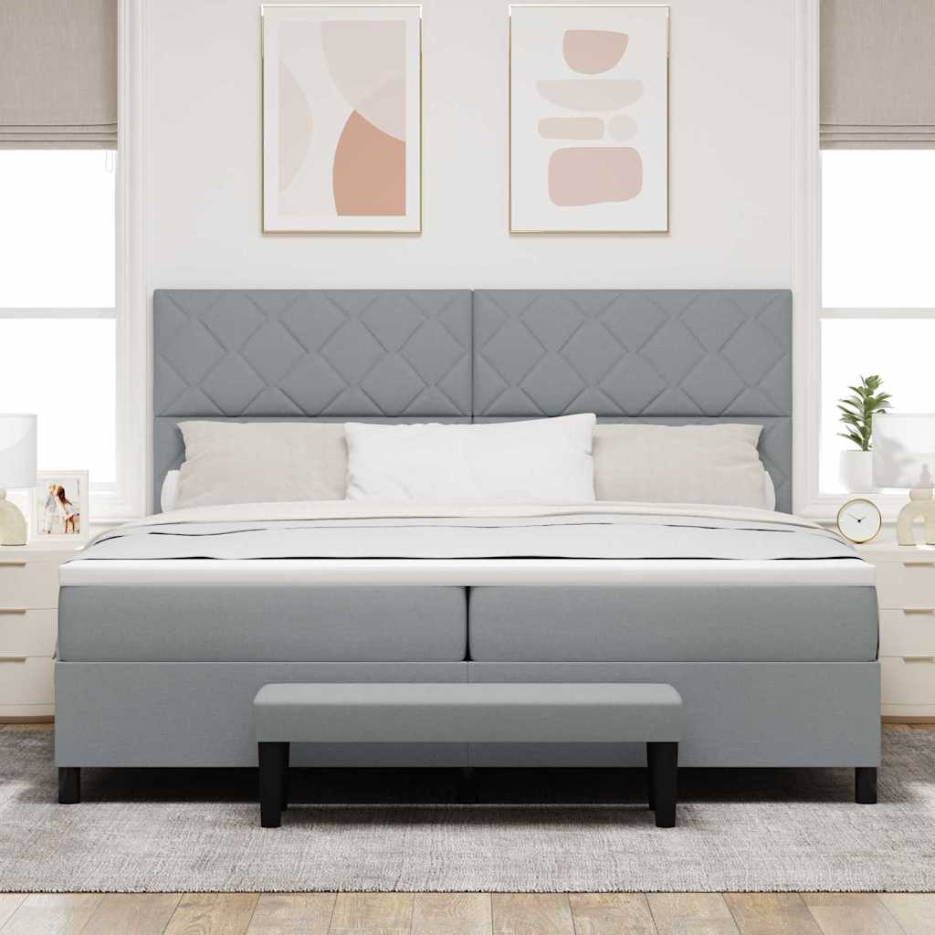 Letto a molle con materasso Grigio chiaro 200 x 200 cm - homemem39