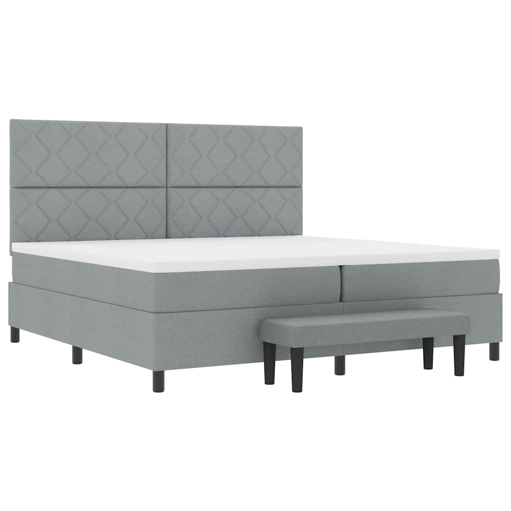 Letto a molle con materasso Grigio chiaro 200 x 200 cm - homemem39