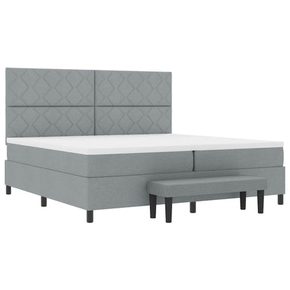 Letto a molle con materasso Grigio chiaro 200 x 200 cm - homemem39