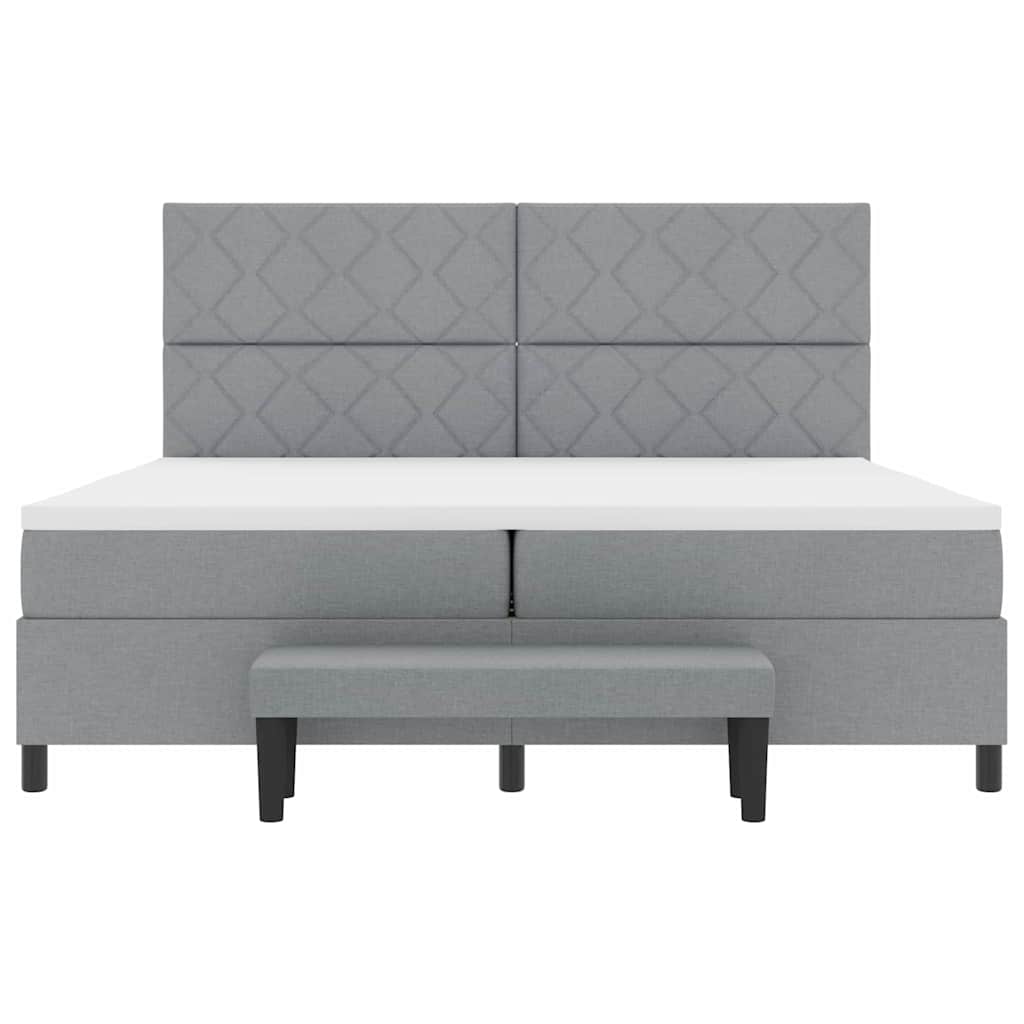 Letto a molle con materasso Grigio chiaro 200 x 200 cm - homemem39