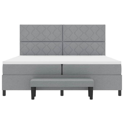 Letto a molle con materasso Grigio chiaro 200 x 200 cm - homemem39