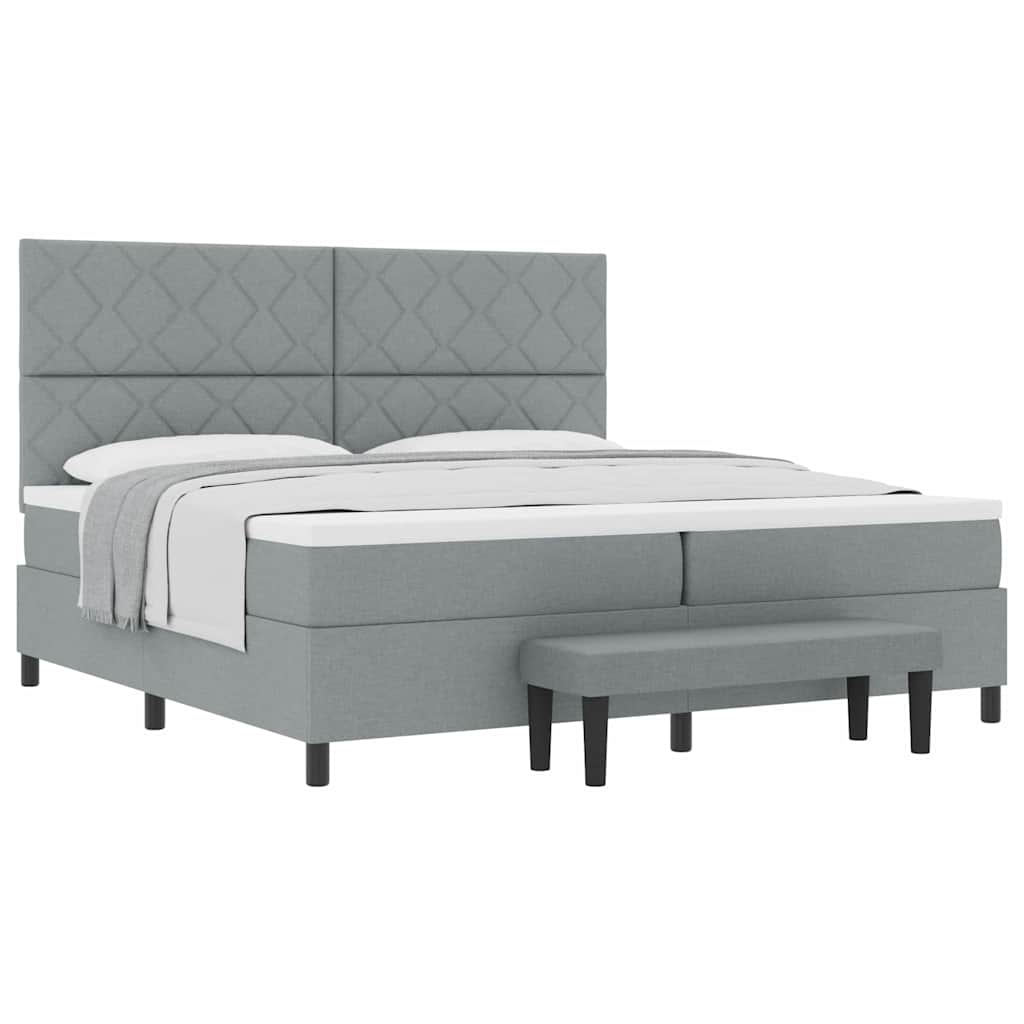 Letto a molle con materasso Grigio chiaro 200 x 200 cm - homemem39