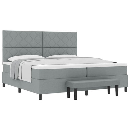 Letto a molle con materasso Grigio chiaro 200 x 200 cm - homemem39