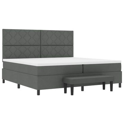 Letto a molle con materasso Grigio scuro 200 x 200 cm Tessuto