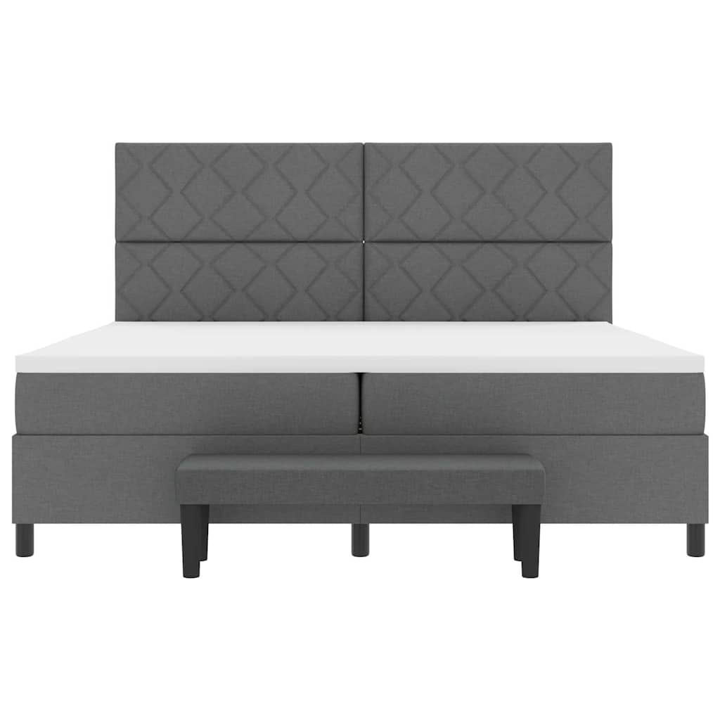 Letto a molle con materasso Grigio scuro 200 x 200 cm Tessuto