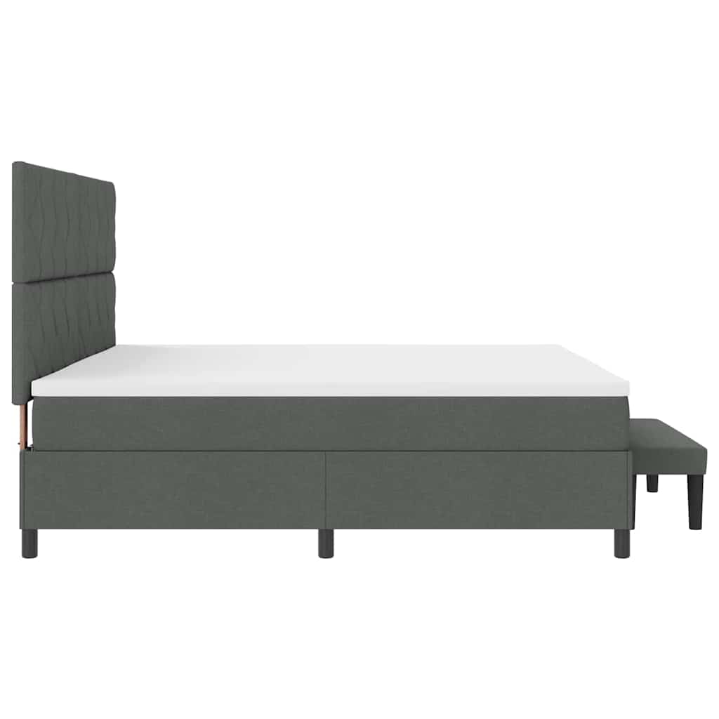 Letto a molle con materasso Grigio scuro 200 x 200 cm Tessuto