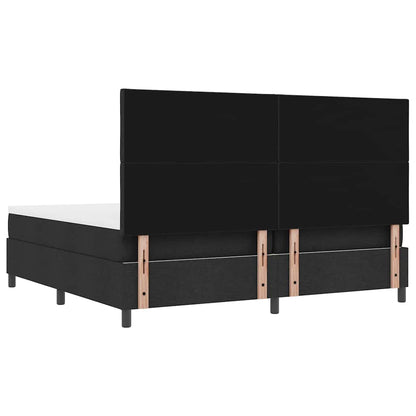 Letto a molle con testiera Nero 200 x 200 cm Tessuto | homemem39